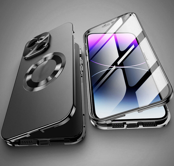 Чехол для iPhone 13, Dual Glass, для Magsafe, чёрный
