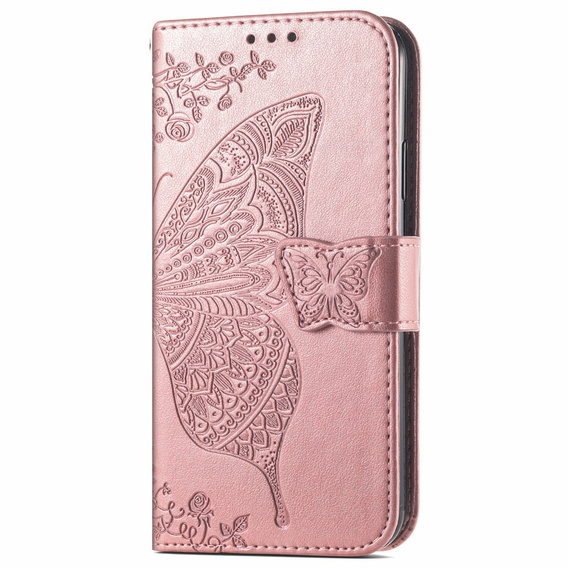 Чохол-книжка для Xiaomi Poco F7, Butterfly, рожевий rose gold