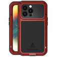 Чoхол Love Mei до iPhone 14 Pro, armored with glass, червоний