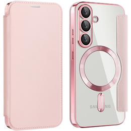 Откидной чехол для Samsung Galaxy S25+ Plus, RFID Wallet MagSafe CamShield, розовый
