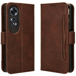 Футляр з клапаном для Oppo A60, Card Slot, коричневий