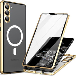 Магнітний чохол Dual Glass MagSafe для Samsung Galaxy S23, золотий