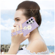 Чехол для Samsung Galaxy S24 Ultra, Leather Flower Card Slot, фиолетовый