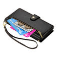 Откидной чехол для Samsung Galaxy S24 FE, Wallet Zipper Pocket, чёрный