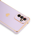 Чехол для Samsung Galaxy A25 5G, Electro heart, фиолетовый + полное клеевое керамическое стекло