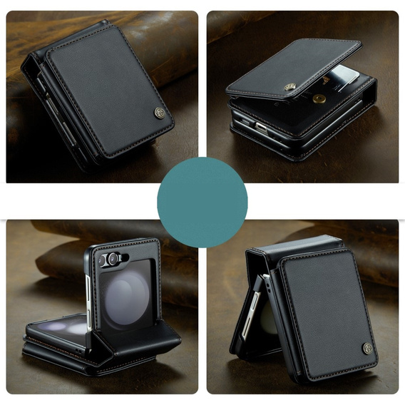 CASEME флип-кейс для Samsung Galaxy Z Flip5 5G, Litchi Wallet, чёрный