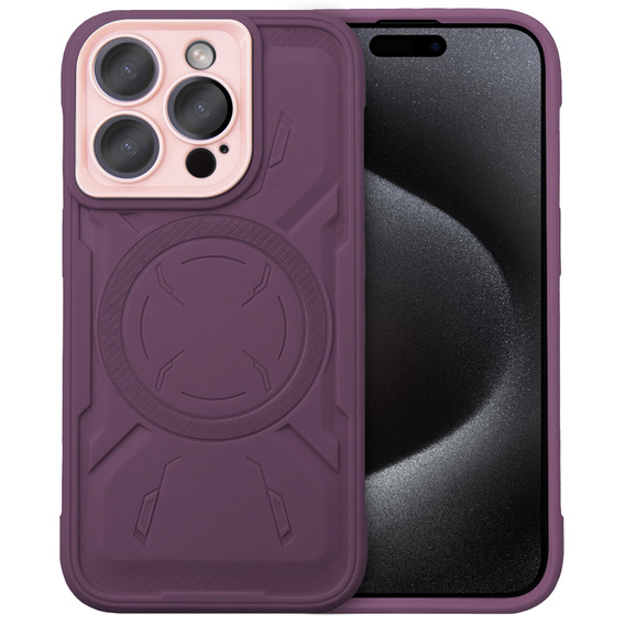 Чехол для iPhone 15 Pro Max, ERBORD Armor Mag, бордовый