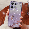 Чехол для Infinix Note 30 Pro 4G, Glitter Flower, фиолетовый