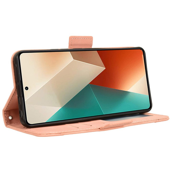 Откидной чехол для Xiaomi Redmi Note 13 5G, Card Slot, розовый