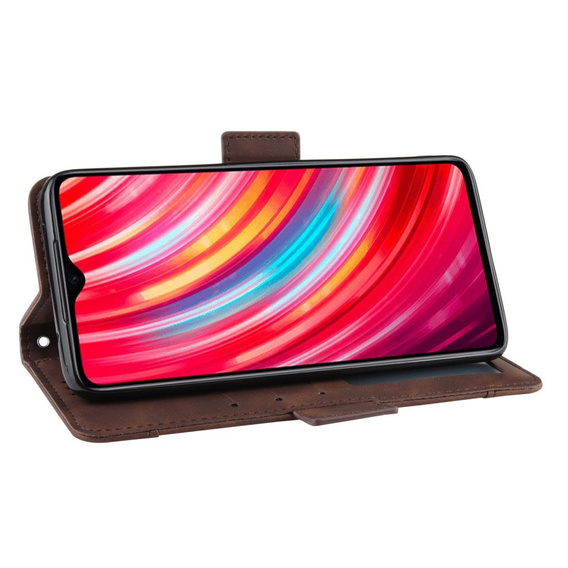 Футляр з клапаном для Xiaomi Redmi Note 8 Pro, Card Slot, коричневий