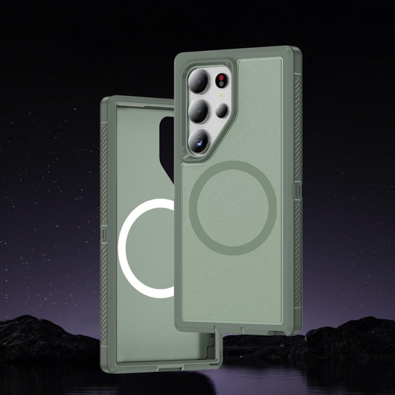 Чехол с рамкой для Samsung Galaxy S24 Ultra, для MagSafe, зелёный