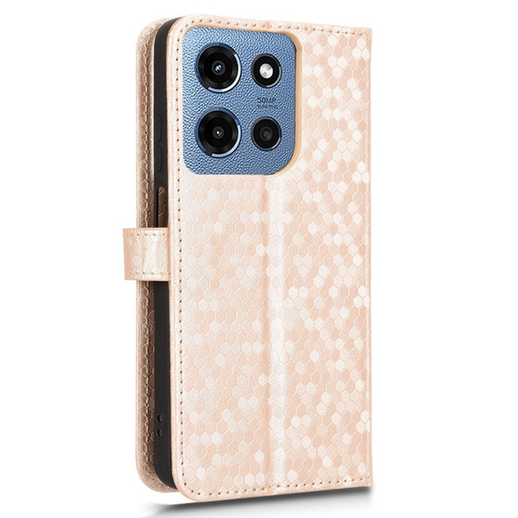 Флип-кейс для Motorola Moto G86 5G, Wallet Rhombus, золотой