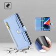 Откидной чехол для Xiaomi Redmi Note 13 Pro 5G, Wallet Zipper Pocket, синий