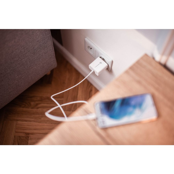 Зарядное устройство Forcell USB-A / 2x USB-C 3.45A GaN 70W PD QC 4.0, серый