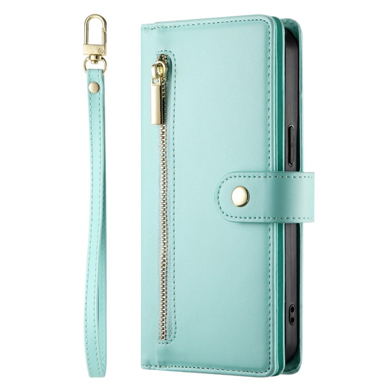 Чохол-книжка для Samsung Galaxy S24 FE, Wallet Zipper Pocket, зелений