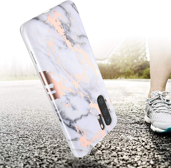 Чехол до Huawei P30 Pro, Suritch Full Body Marble, белый