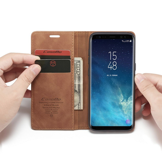 Чохол-сумка для Samsung Galaxy S8, Leather Wallet Case, коричневий