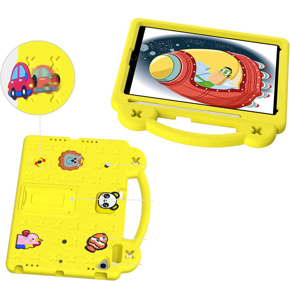 Детский чехол для iPad 10.2" 2021/2020/2019 (9/8/7 gen.) / Air 10.5" 2019 (3 gen.), Cute Patterns, с подставкой, жёлтый