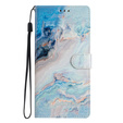 Откидной чехол для Xiaomi Redmi Note 12S, Wallet Marble, синий