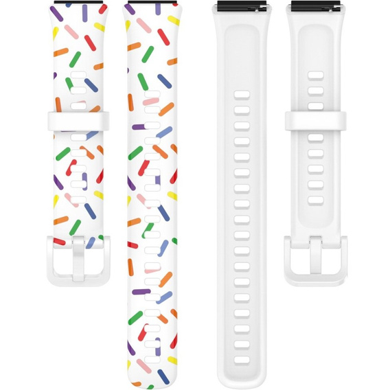 Силиконовый ремешок для Huawei Band 7, White / Colorful