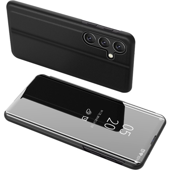 Чехол до Samsung Galaxy A15, Clear View, чёрный + 9H стекло