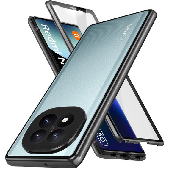 Чохол для Xiaomi Redmi Note 14 Pro, Magnetic Dual Glass, чорний
