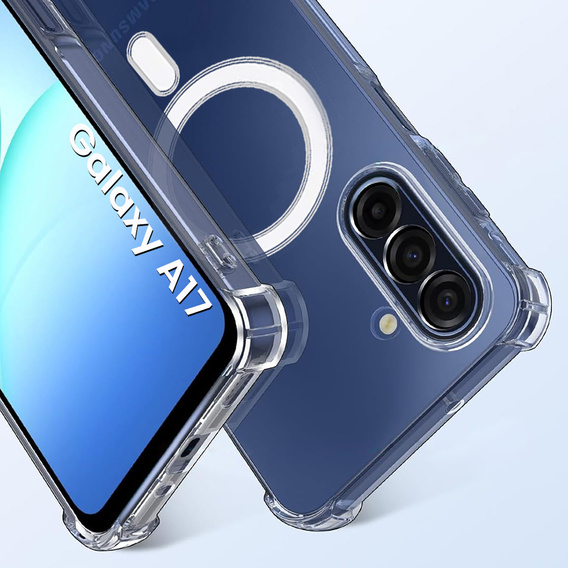 Чохол для Samsung Galaxy A17 5G, для MagSafe, посилений, прозорий