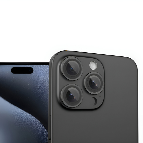 2x закаленное стекло ERBORD OPTIK Pro для камеры iPhone 16 Pro / 16 Pro Max, чёрный