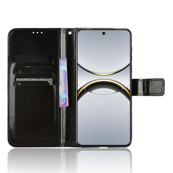 Откидной чехол для Oppo Find X8 Pro, Crazy Horse Wallet, чёрный