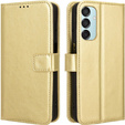 Откидной чехол для Samsung Galaxy M35, Crazy Horse Wallet, золотой