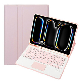 Чехол + клавиатура Apple iPad Pro 11" 5 gen. 2024, Leather Pen Slot TouchPad, розовый