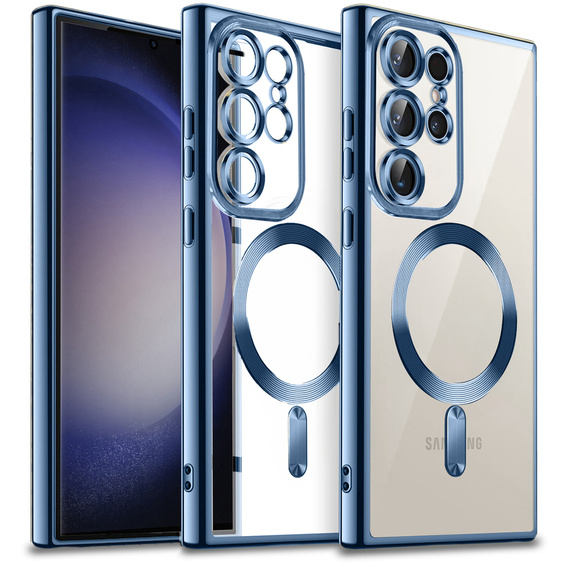 Чoхол до Samsung Galaxy S23 Ultra, MagSafe Hybrid, темно-синій 