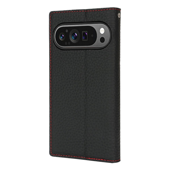 Чехол с откидной крышкой для Google Pixel 10 / 10 Pro, кожа Litchi Grain, черный