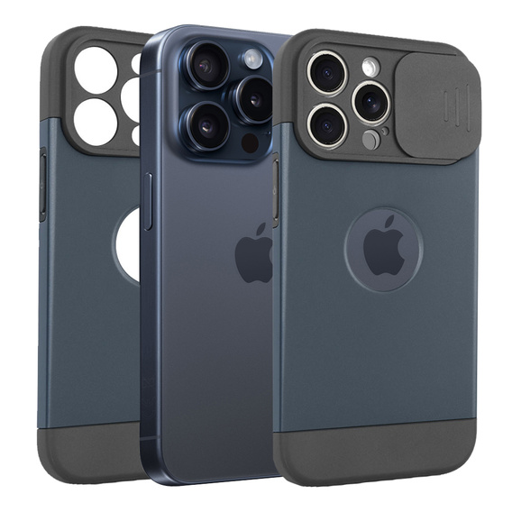 Чoхол до iPhone 15 Pro Max, ERBORD MagProtect Slide Camera, титановий синій