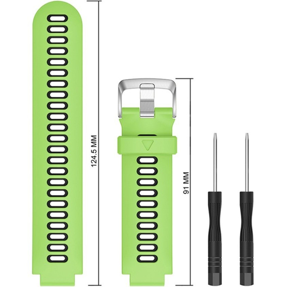 Силіконовий ремінець для Garmin Forerunner 22mm, Green/Black