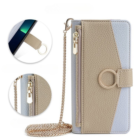 Чохол-книжка для Samsung Galaxy A56 5G, Wallet Zipper Pocket, з дзеркалом, м'яти