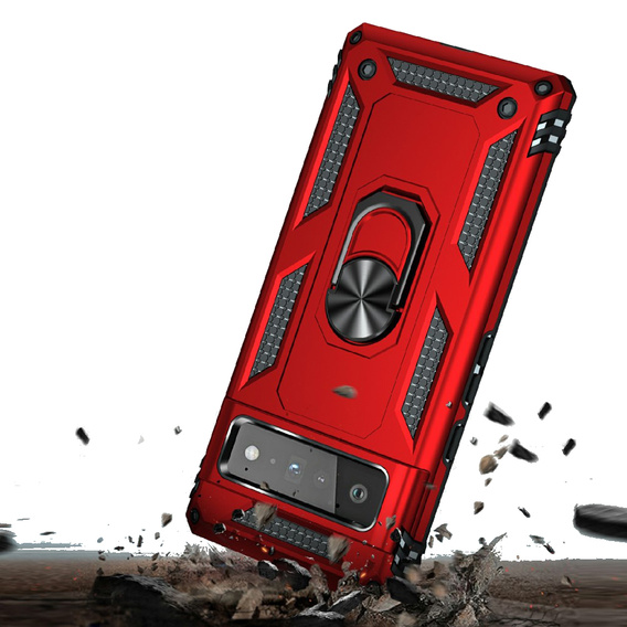 Бронированный Чехол до Google Pixel 6 Pro, Nox Case Ring, красный