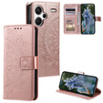 Откидной чехол для Xiaomi Redmi Note 13 Pro+, Mandala, розовый rose gold