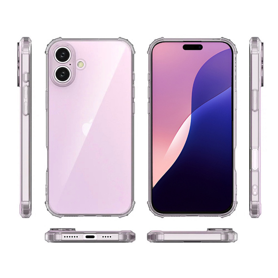 Чохол для iPhone 16 Plus, Erbord Dropproof, прозорий + скло
