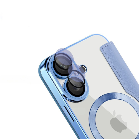 Откидной чехол для iPhone 16, RFID Wallet MagSafe CamShield, синий