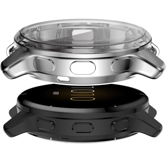 Чехол 2в1 с защитой экрана для часов Garmin Venu 2 Plus, Silver