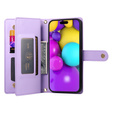 Откидной чехол для iPhone 16, Wallet Zipper Pocket, фиолетовый