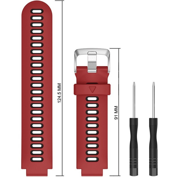 Силиконовый ремешок для Garmin Forerunner 22mm, Red/Black