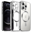 Чохол для iPhone 12 Pro, Electro MagSafe, сріблястий + Скло на екран