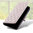 чехол-крышка для Samsung Galaxy A16, Rhombus Crossbody Leather, розовый rose gold