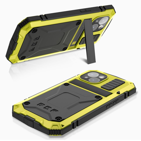 Чохол для iPhone 15, R-JUST, броньований, жовтий / чорний