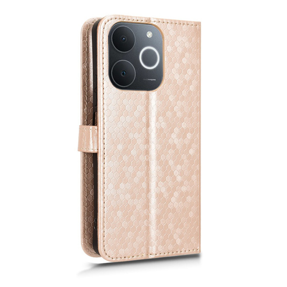 Чохол-фліп для Realme Note 70T 4G, Wallet Rhombus, золотий