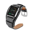 Кожаный ремешок для Apple Watch 1/2/3/4/5/6/7/8/SE/Ultra 42/44/45/49 мм, черный