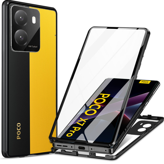 Чохол для Xiaomi Poco X7 Pro 5G, Magnetic Dual Glass, чорний