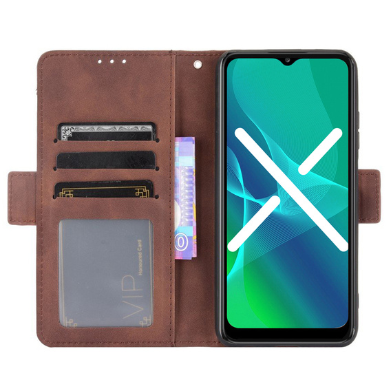 Откидной чехол для Realme C11 2021 / C20 / C20A, Card Slot, коричневый